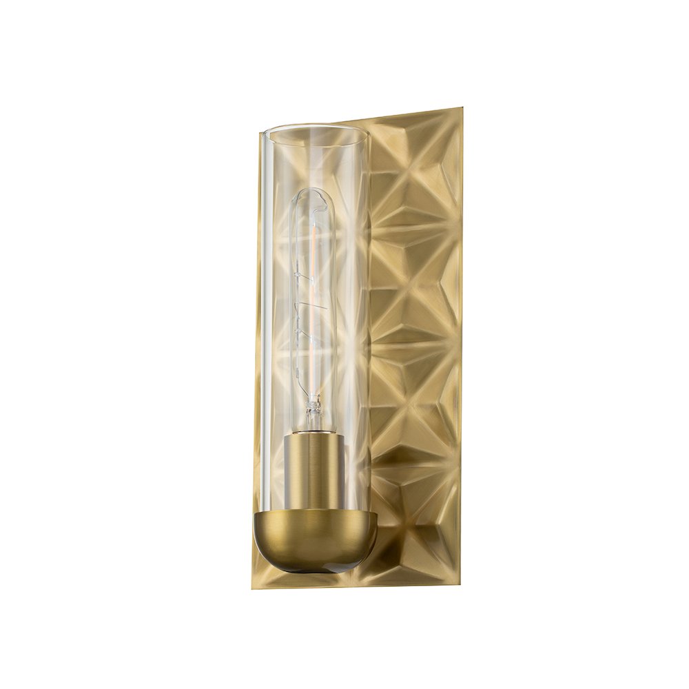 Alpha 1 Light Sconce in Aged Brass. Picture 3