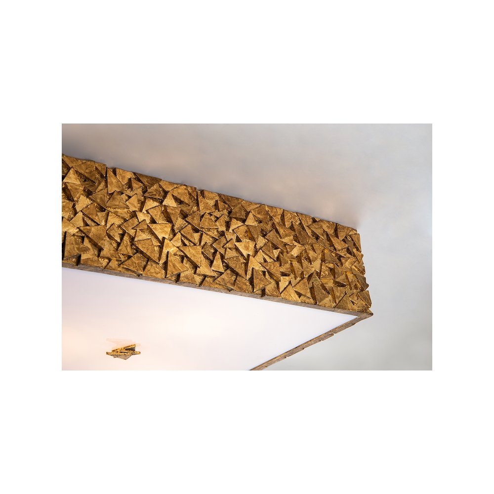 Mosaic Square 3-Light Flush in Gold. Picture 3