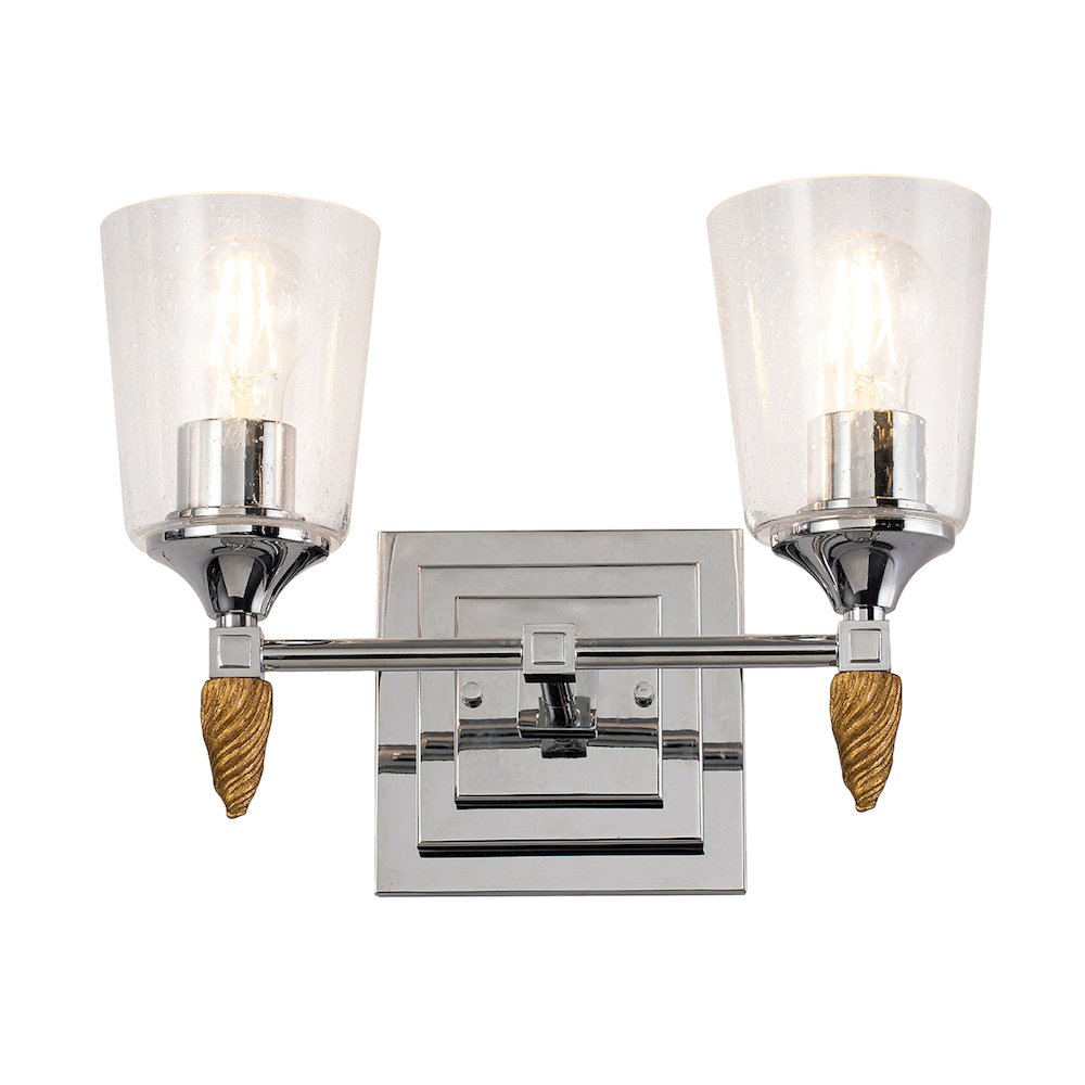 Vetiver 2 Light Vanity Light in Polished Chrome with Silver Accent. Picture 1