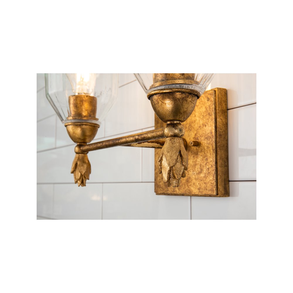 Felice 2 Light Vanity Light In Gold. Picture 4