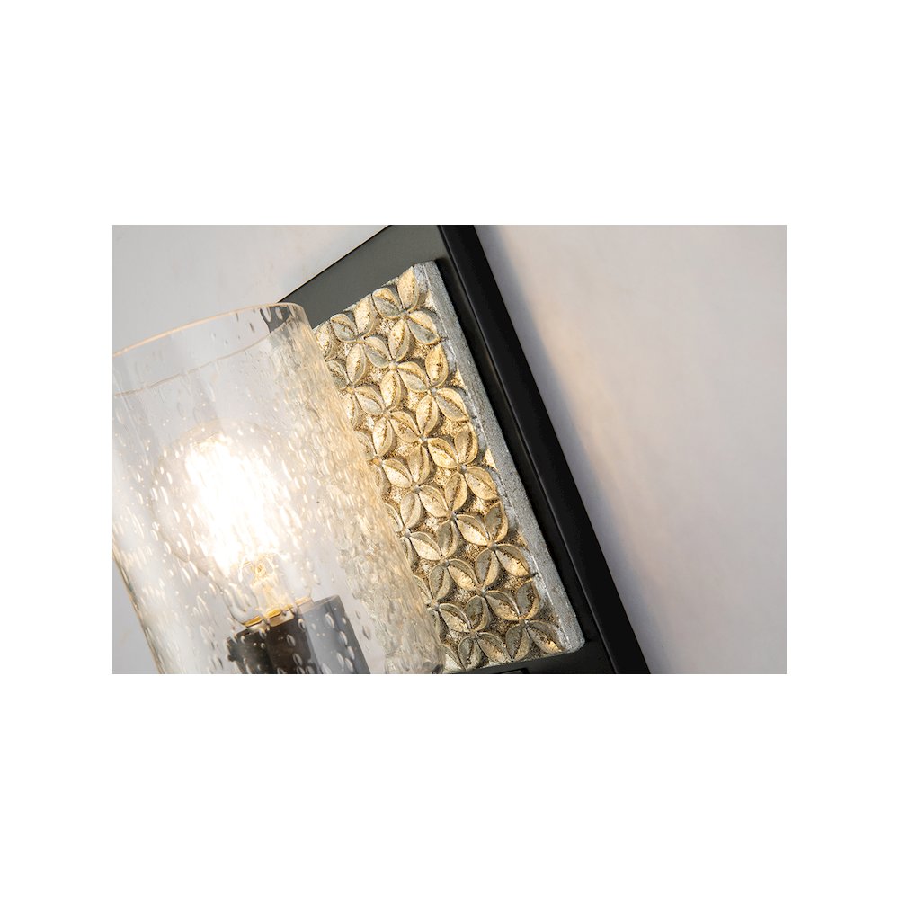 Arcadia 1 Light Wall Sconce in Matte Black and Silver. Picture 3