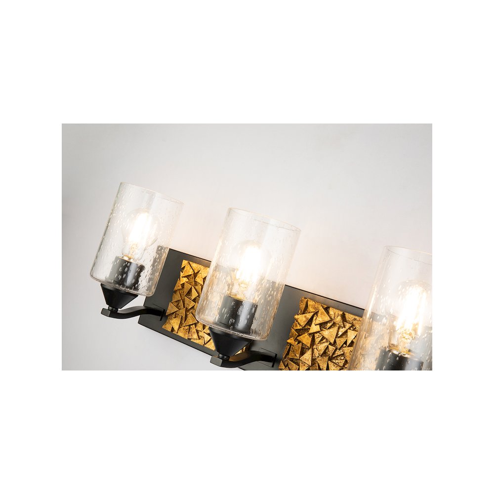 Bocage 4 Light Bath Bar In Matte Black And Gold. Picture 4