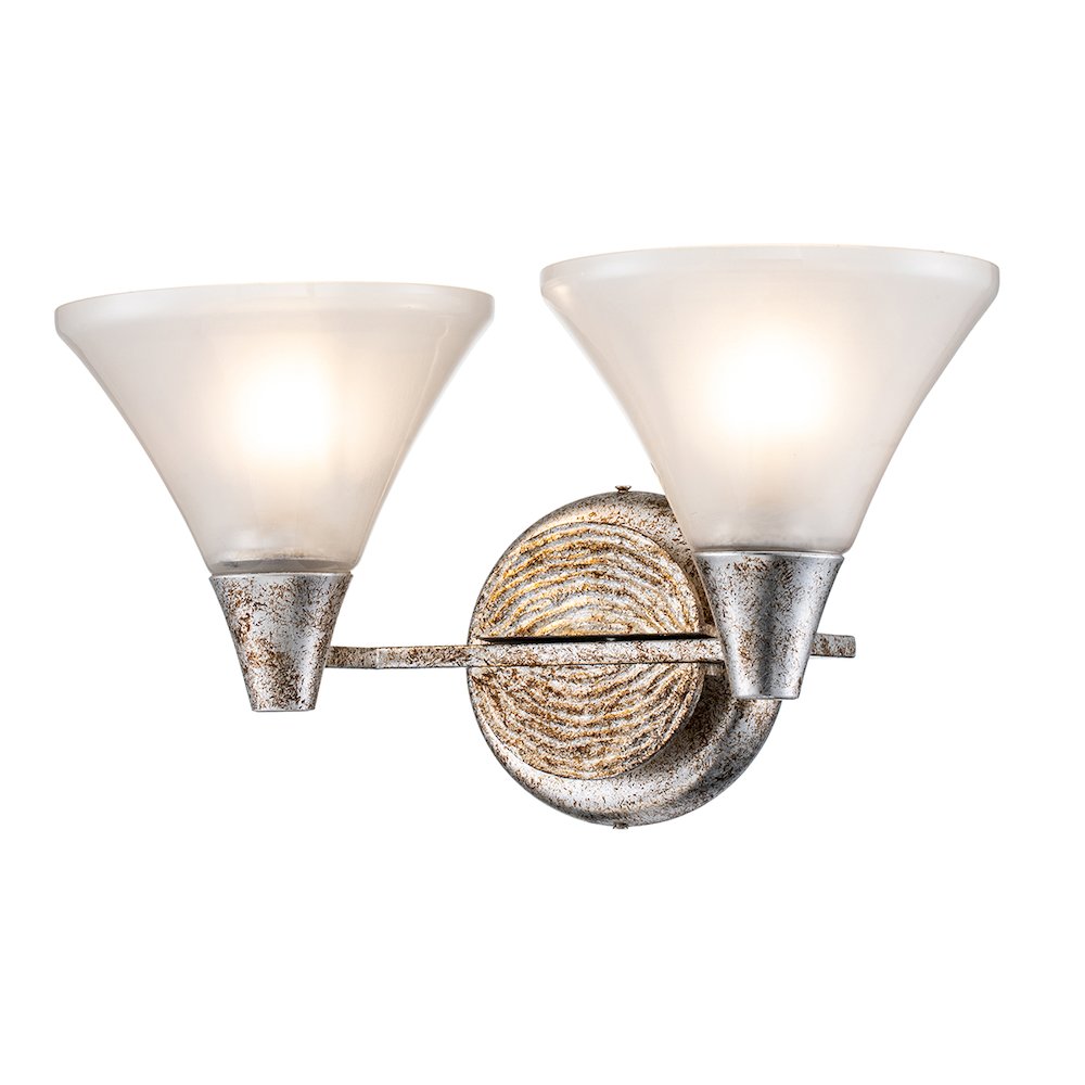 Lemoine 2 Light Bath Bar in Silver. Picture 1