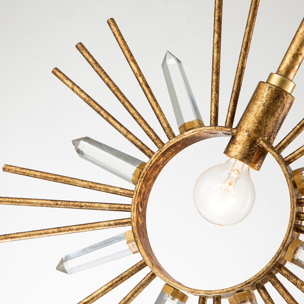 Sun King 1 Light Pendant in Gold. Picture 4