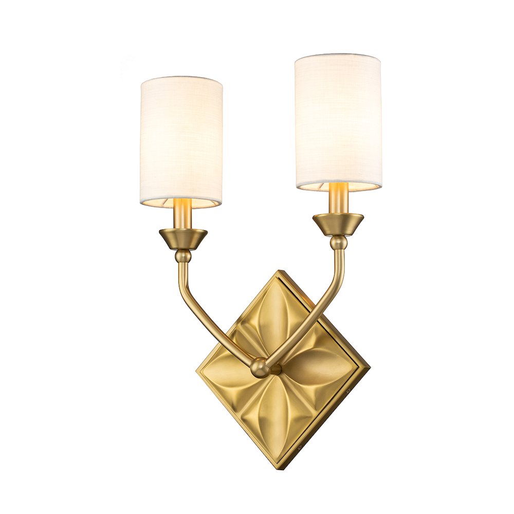 Epsilon 2 Light Sconce in Aged Brass. Picture 1