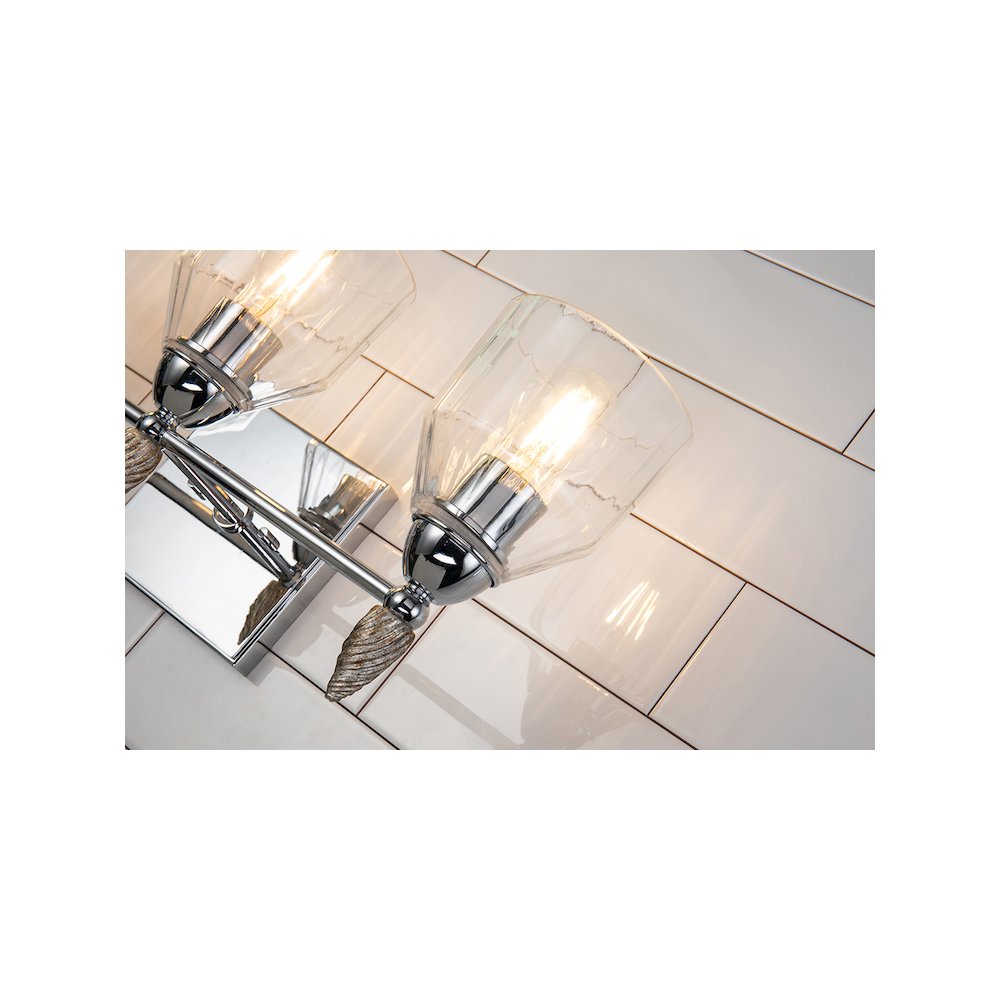Felice 3 Light Vanity Light In Polished Chrome With Silver Accents. Picture 4