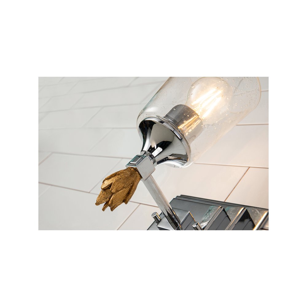 Vetiver 1 Light Wall Sconce in Polished Chrome with Gold Accent. Picture 4