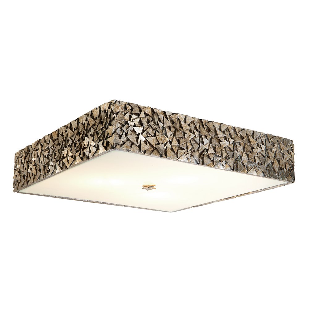 Mosaic Square 3-Light Flush in Silver. Picture 1