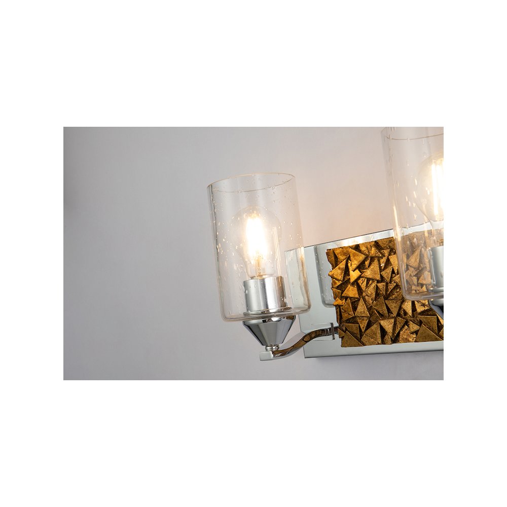 Bocage 3 Light Bath Bar In Polished Chrome And Gold. Picture 4