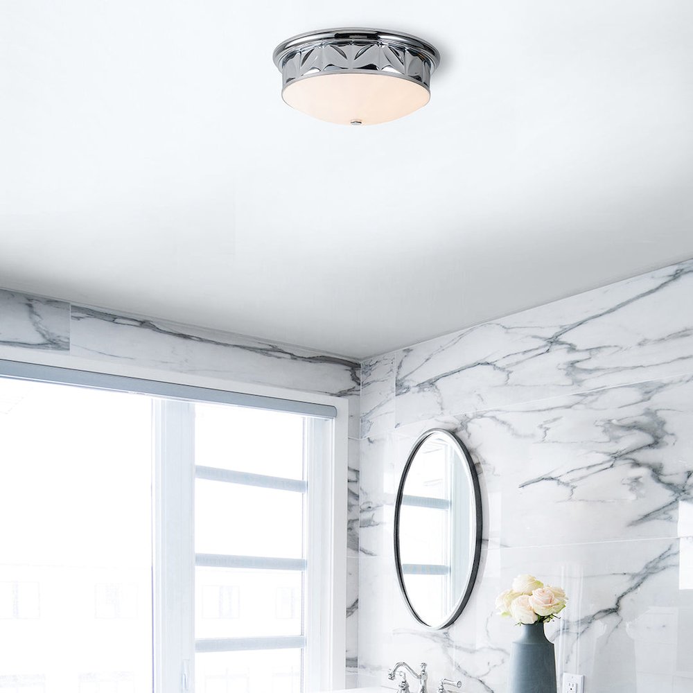 Epsilon 3 Light Flush Mount Polished Chrome. Picture 2