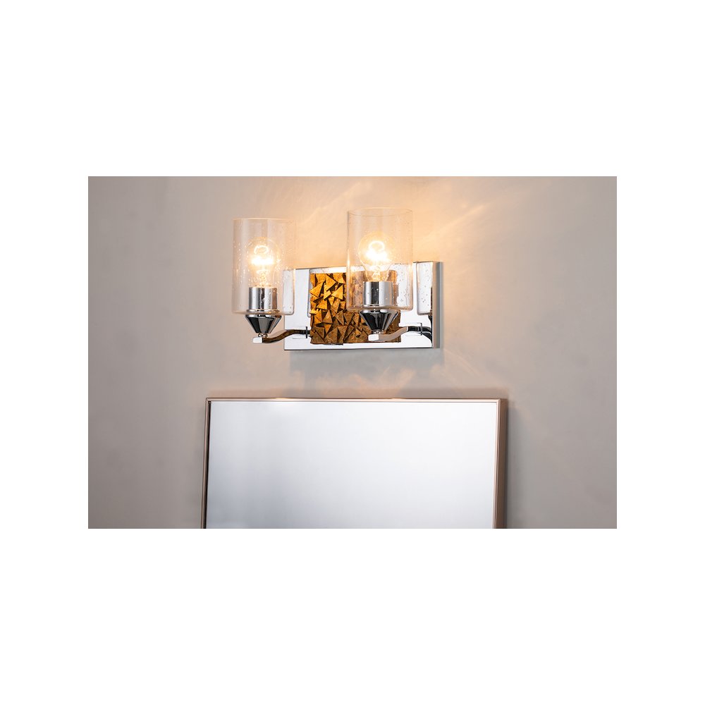 Bocage 2 Light Wall Vanity In Polished Chrome And Gold. Picture 2