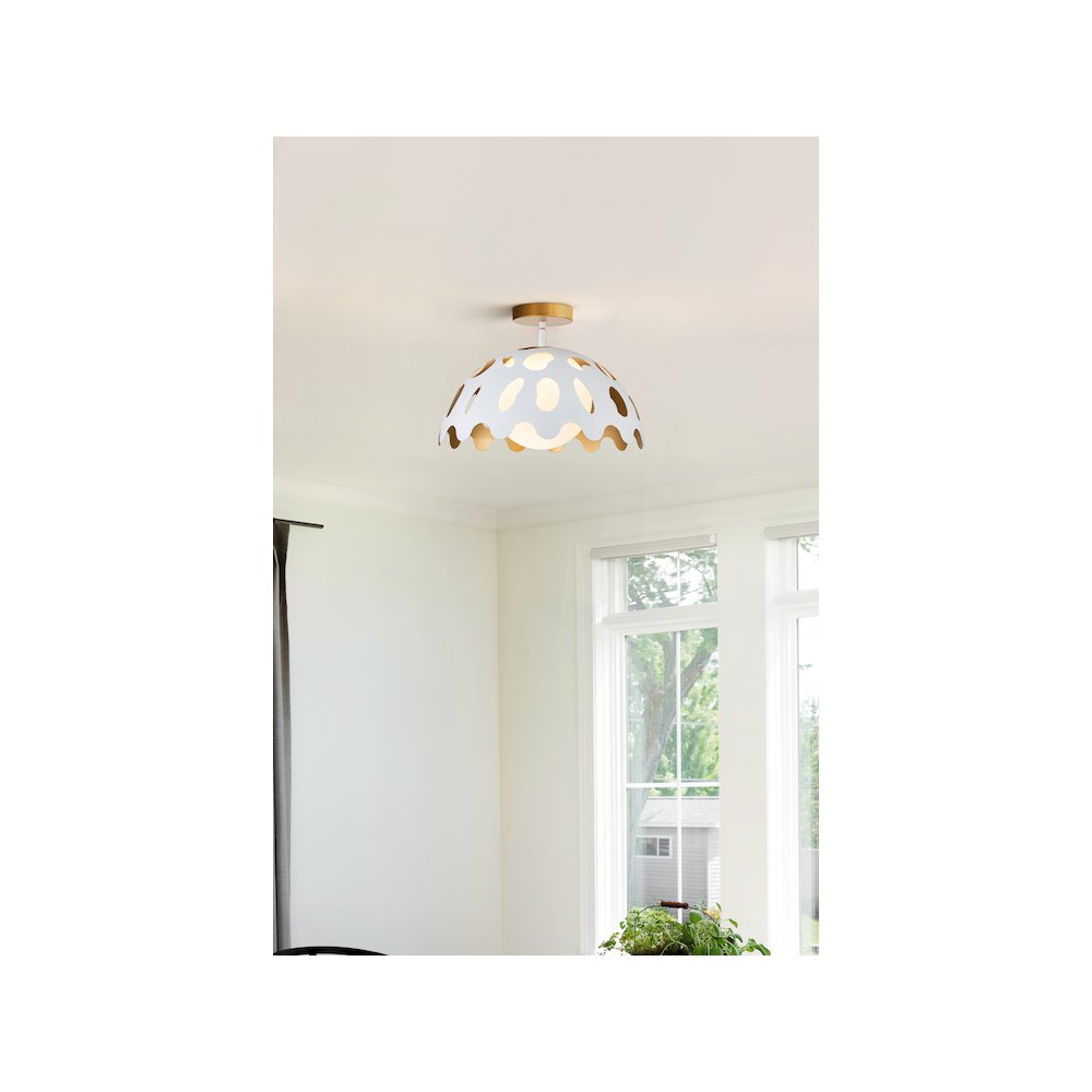 Pebbles 15" Pendant in White. Picture 7