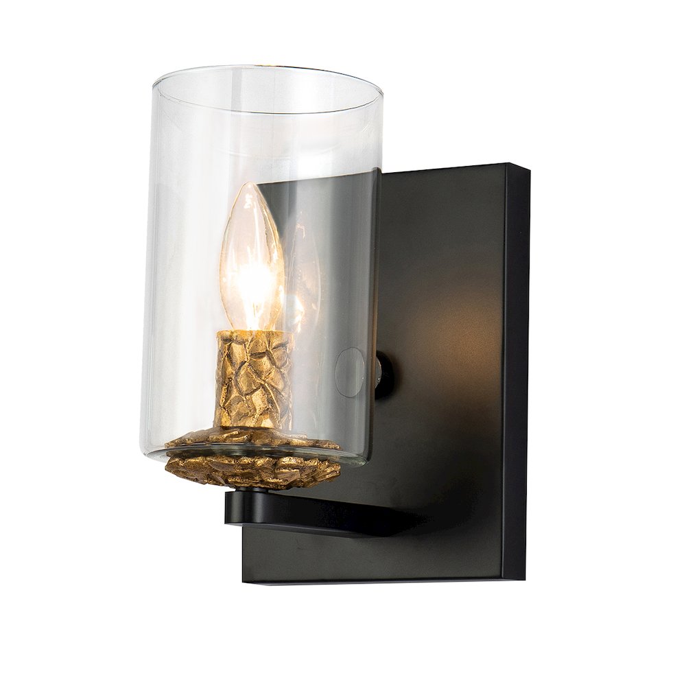 Bolivar 1-Light Wall Sconce in Matte Black. Picture 1