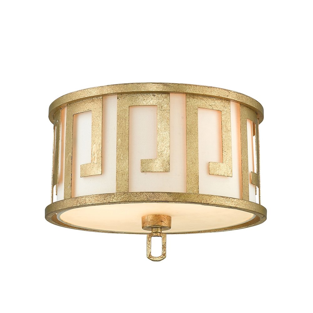 Lemuria 2 Light Flush mount in Distressed Gold By Lucas McKearn. Picture 1