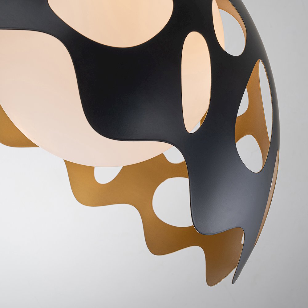 Pebbles 15" Pendant in Black. Picture 5