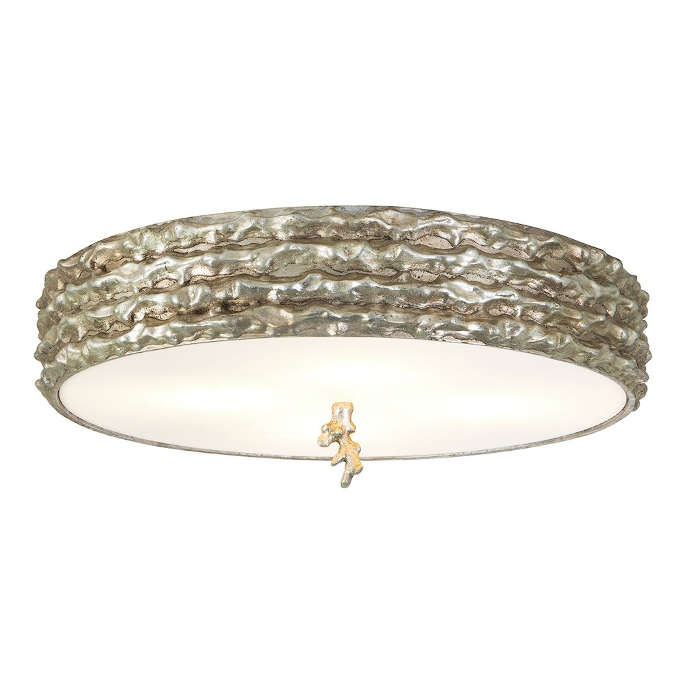Trellis  Silver 3-Light Flush. Picture 1