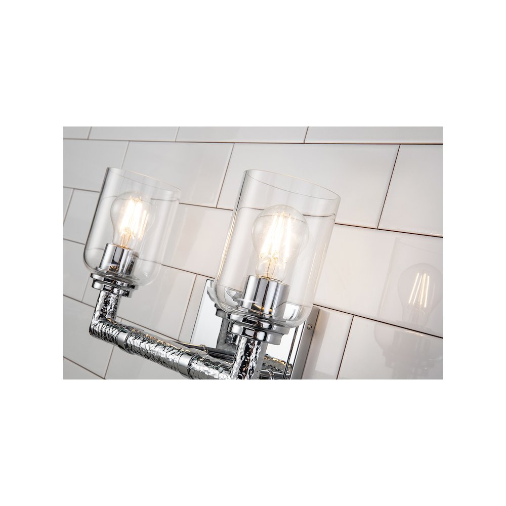 Rampart 2 Light Bath Vanity in Polished Chrome. Picture 3