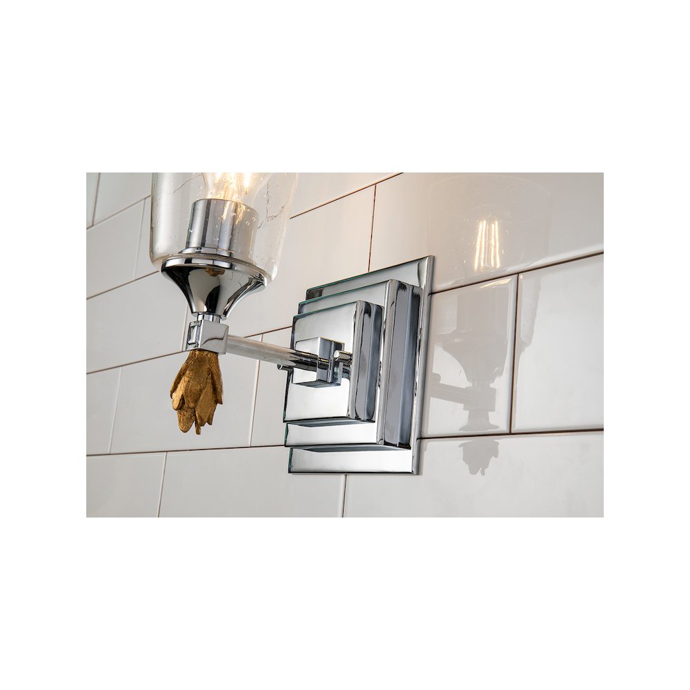 Vetiver 1 Light Wall Sconce in Polished Chrome with Gold Accent. Picture 5