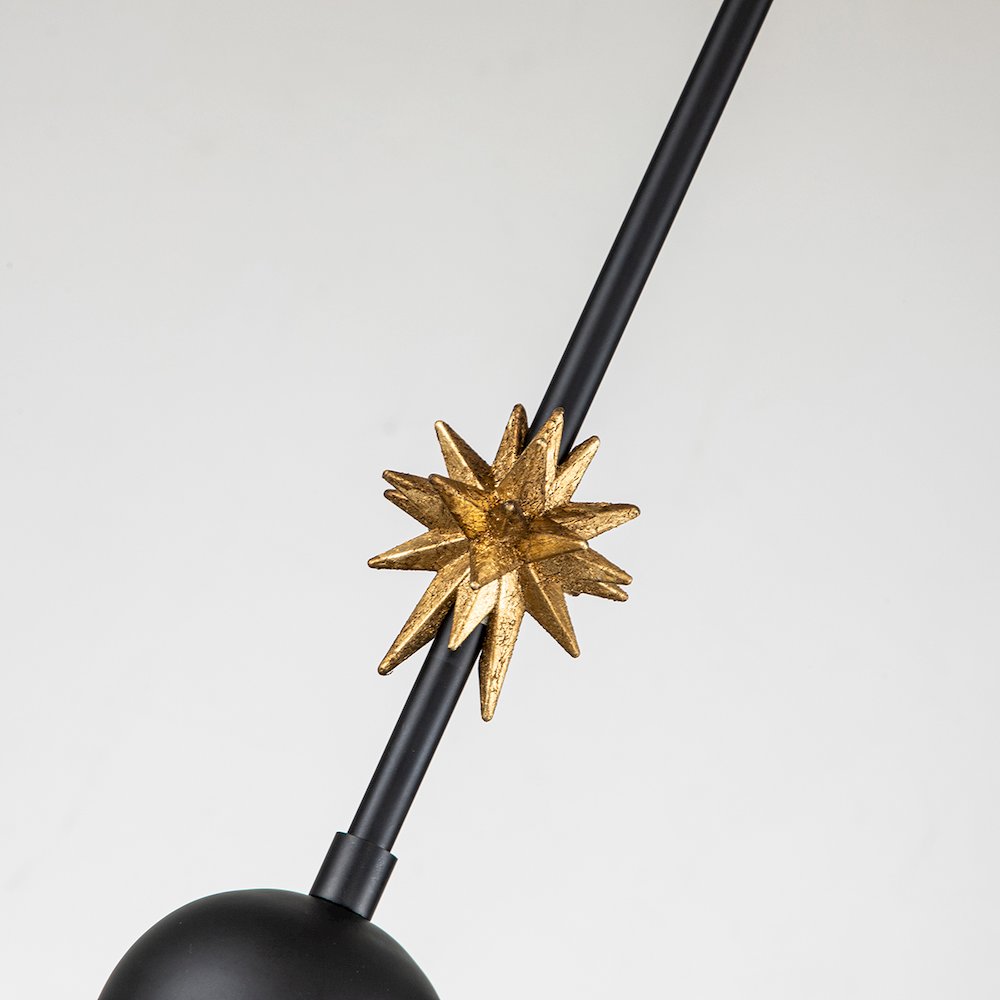 Etoille Large Black Pendant with Star. Picture 4