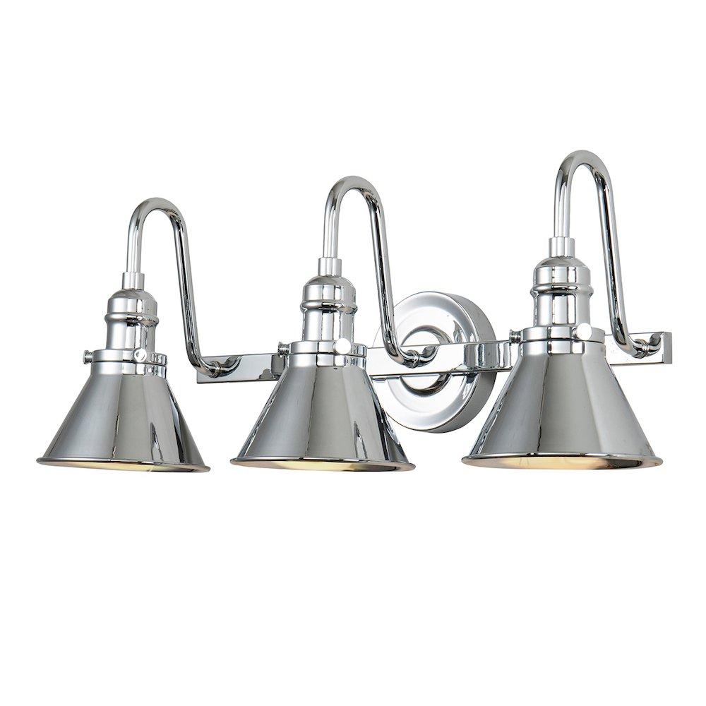 Provence 3 Light Bath Vanity in Polished Chrome. Picture 1