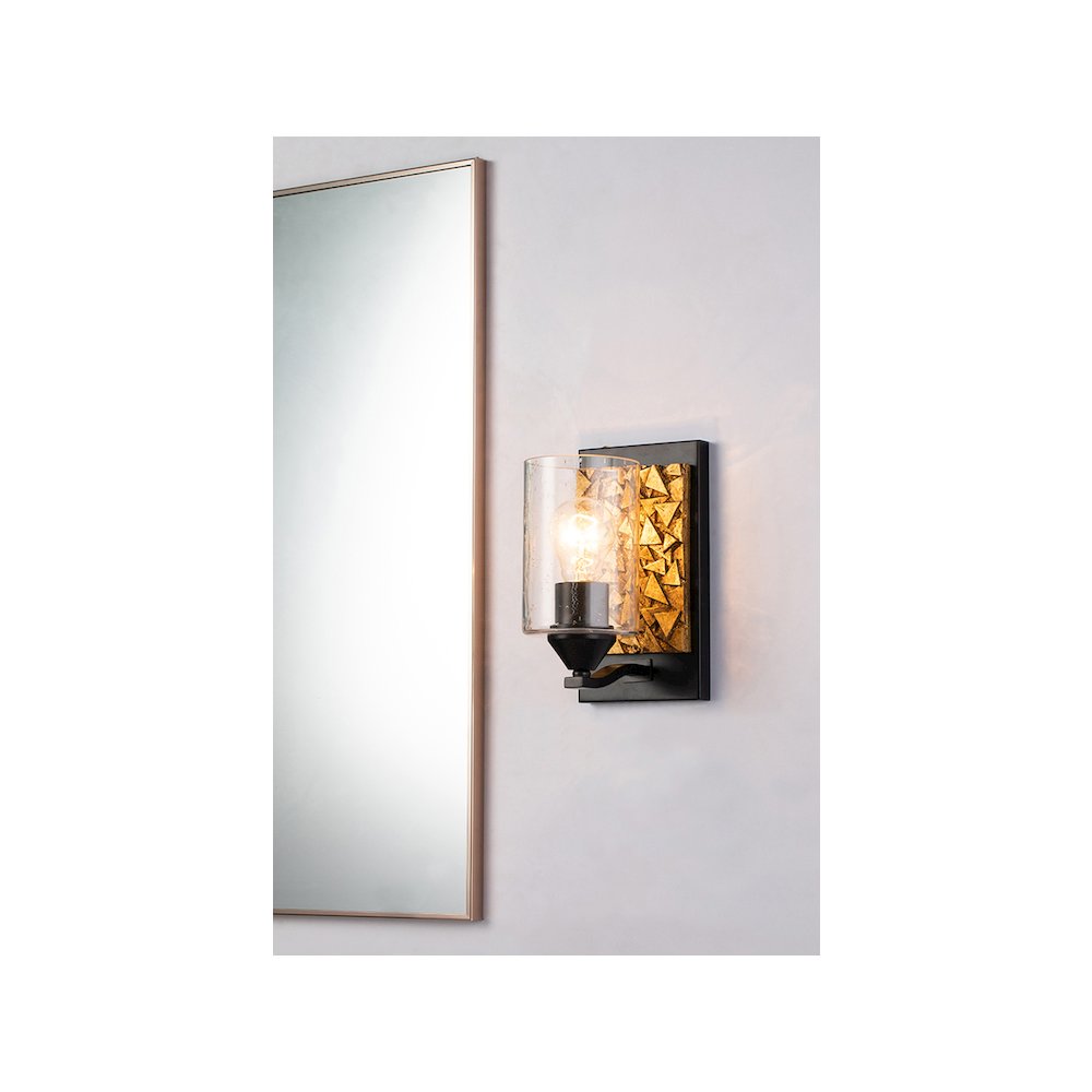 Bocage 1 Light Wall Sconce In Matte Black And Gold. Picture 2