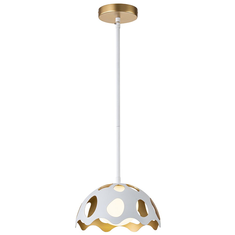Pebbles 10" Mini Pendant in White. Picture 1