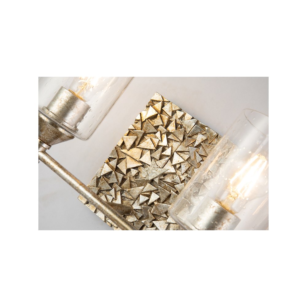 Mosaic 2-Light Vanity Light In Antique Silver. Picture 2