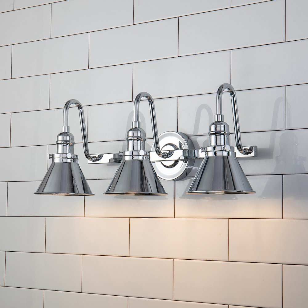 Provence 3 Light Bath Vanity in Polished Chrome. Picture 2