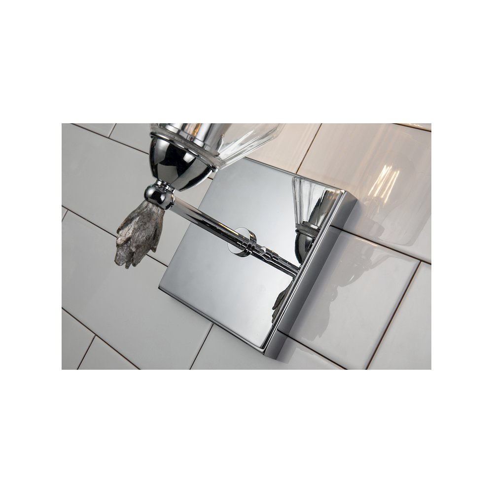 Felice 1 Light Wall Sconce In Polished Chrome With Silver Accents. Picture 4