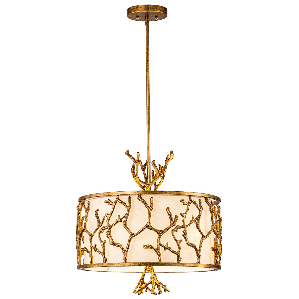 The Coral Chandelier in Gold Leaf. Picture 1