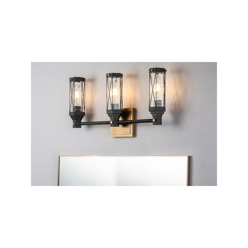 Abbey 3 Light Mid Century Modern Wall Sconce. Picture 2
