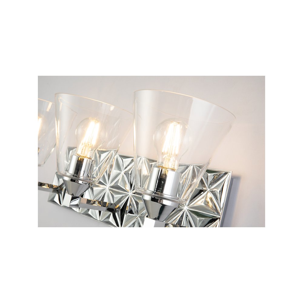 Alpha 3 Light Vanity Light With Glass in Polished Chrome. Picture 3