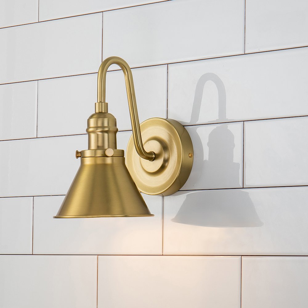 Provence 1 Light Bath Sconce In Aged Brass. Picture 2