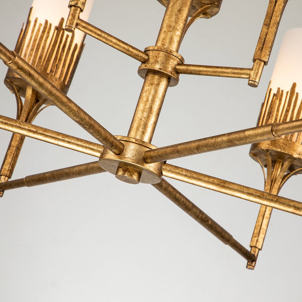 Sawgrass 9 Lt Chandelier in Gold Leaf. Picture 6