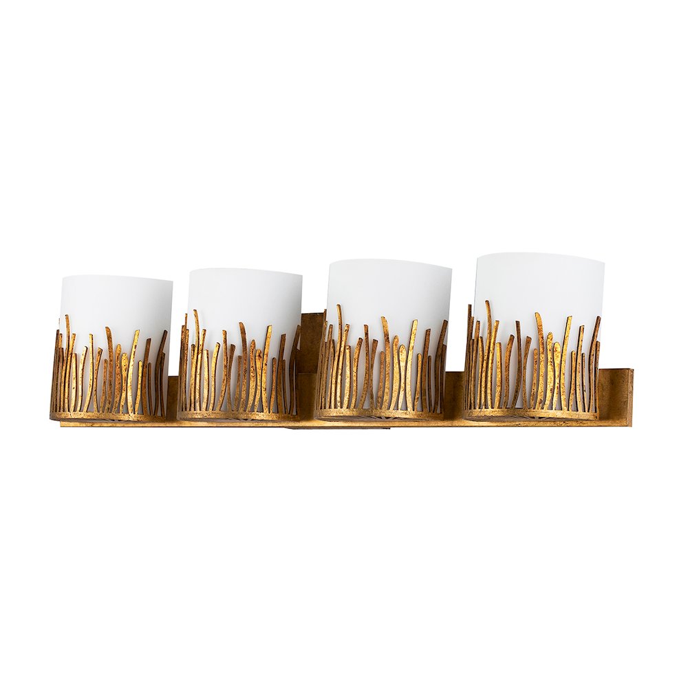 Sawgrass 4 Light Bath Bar In Distressed Gold. Picture 2
