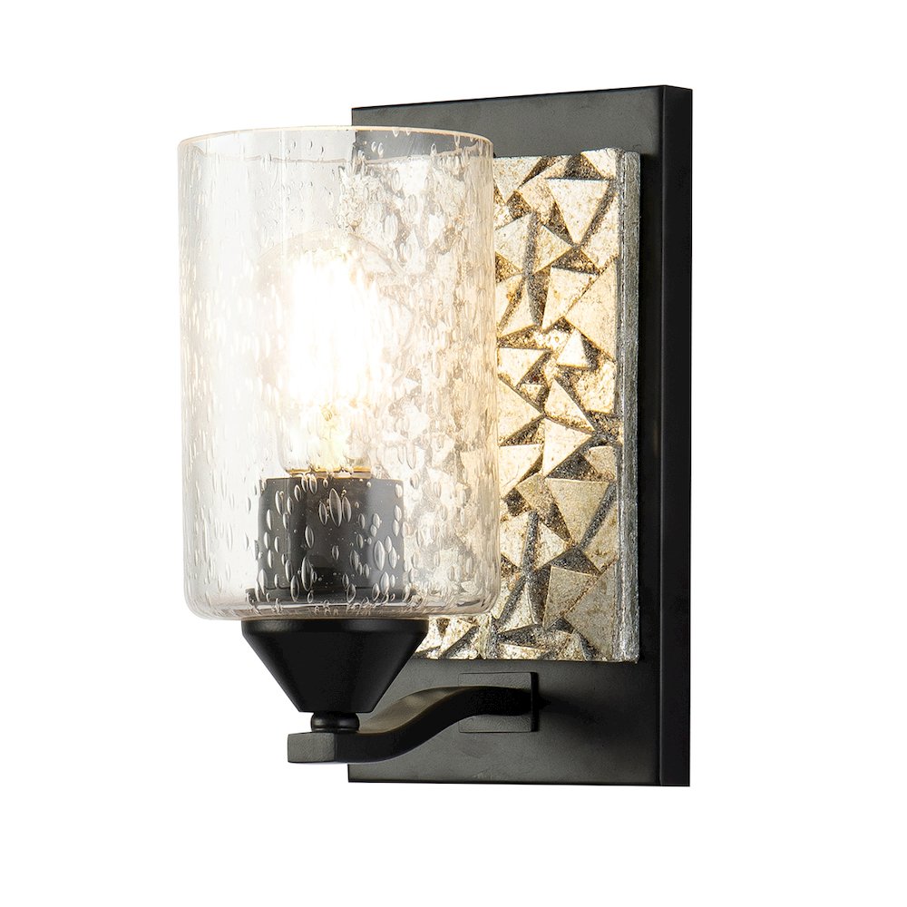 Bocage 1 Light Wall Sconce In Matte Black And Silver. Picture 1