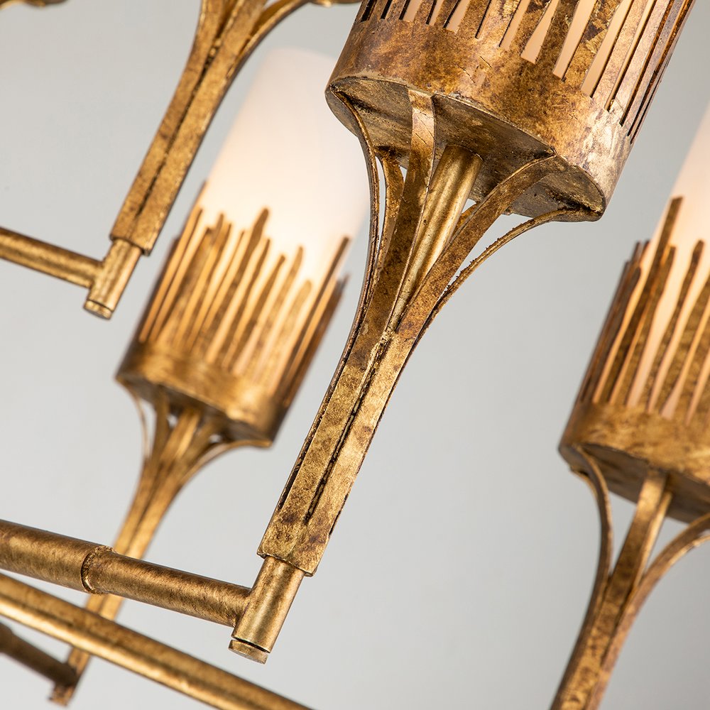 Sawgrass 9 Lt Chandelier in Gold Leaf. Picture 7