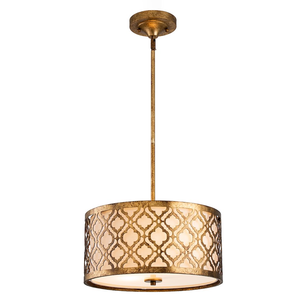 Distressed Gold Arabella Medium island Pendant convertible Semi Flush. Picture 1