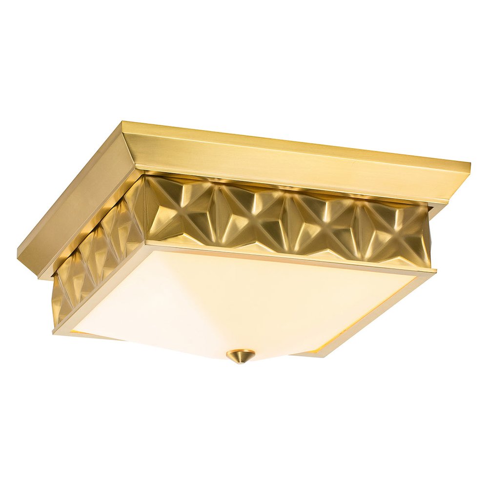 Alpha 4 Light Flush Mount Aged Brass. Picture 1