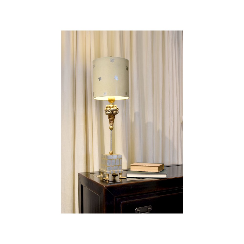 Pompadour X Table Accent Lamp in Gold and Silver Finish. Picture 1