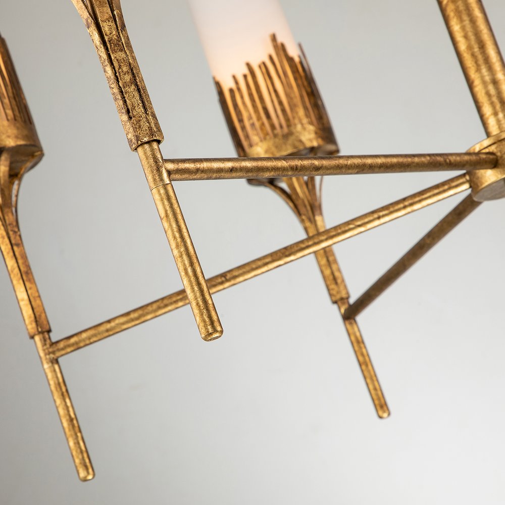 Sawgrass 9 Lt Chandelier in Gold Leaf. Picture 4