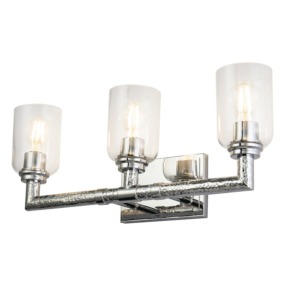 Rampart 3 Light Bath Vanity  in Polished Chrome. Picture 1
