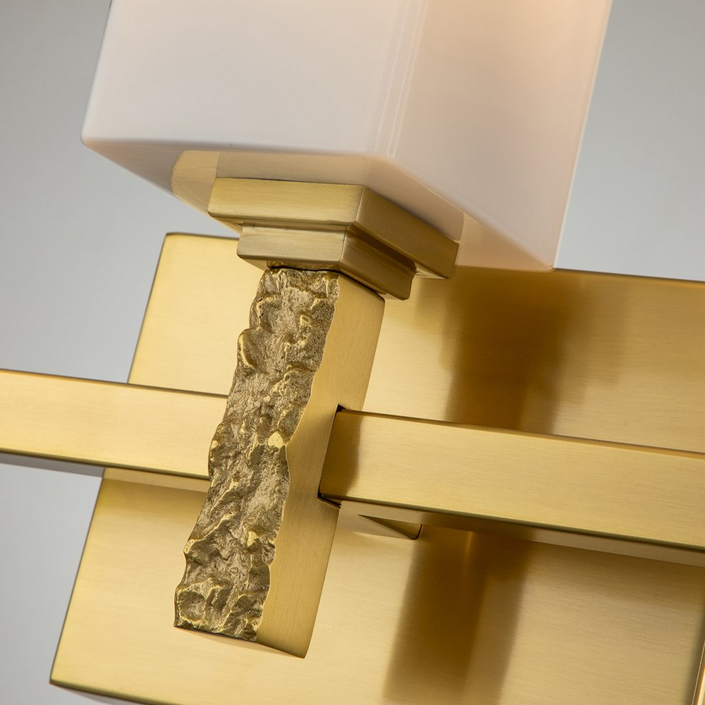 Jack 3 Light Bath Bar in Aged Brass. Picture 3