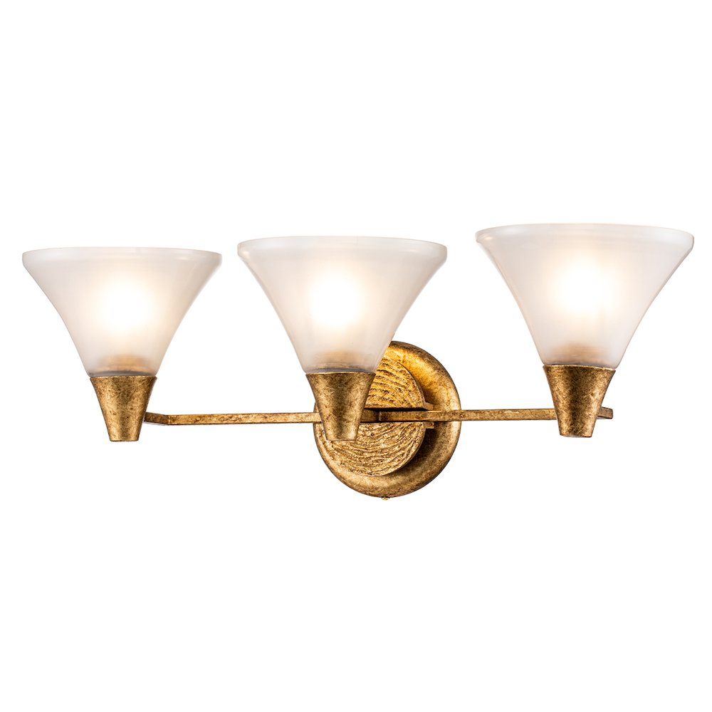 Lemoine 3 Light Bath Bar in Gold. Picture 1