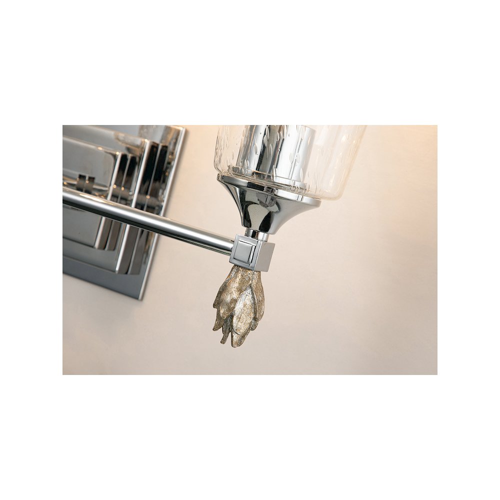 Vetiver 3 Light Vanity in Polished Chrome with Silver Accent. Picture 5