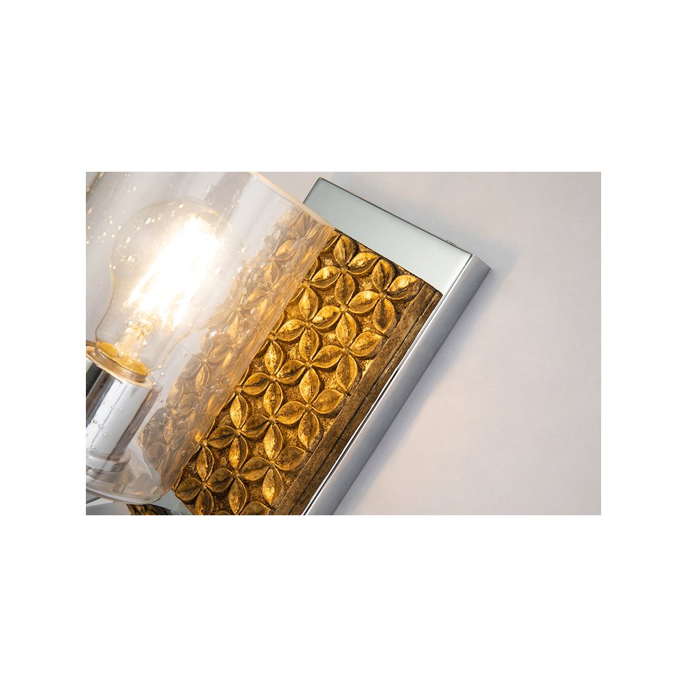 Arcadia 1 Light Wall Sconce in Polished Chrome and Gold. Picture 3