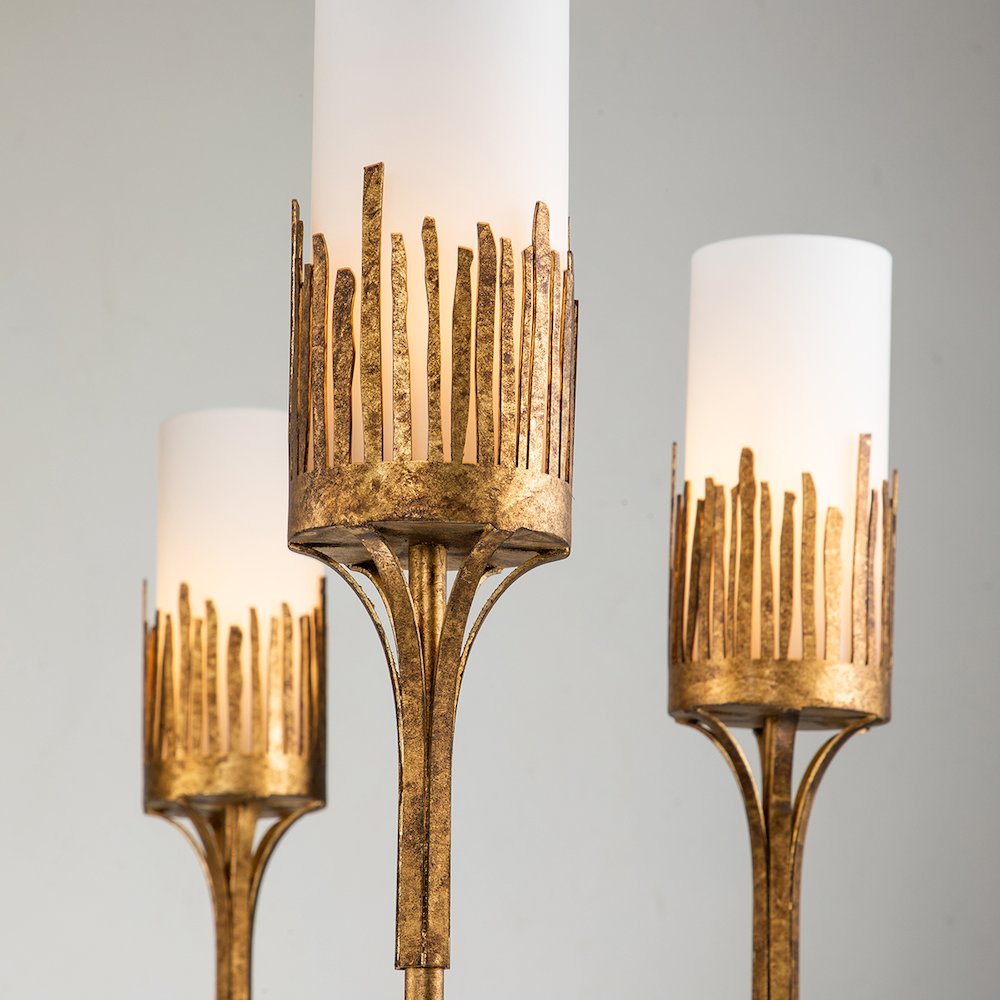 Sawgrass 6 Lt Chandelier in Gold Leaf. Picture 5