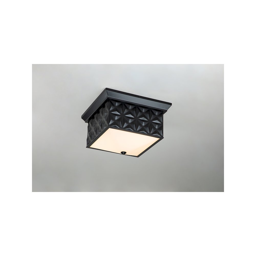 Alpha Square Flush Mount in Black. Picture 2
