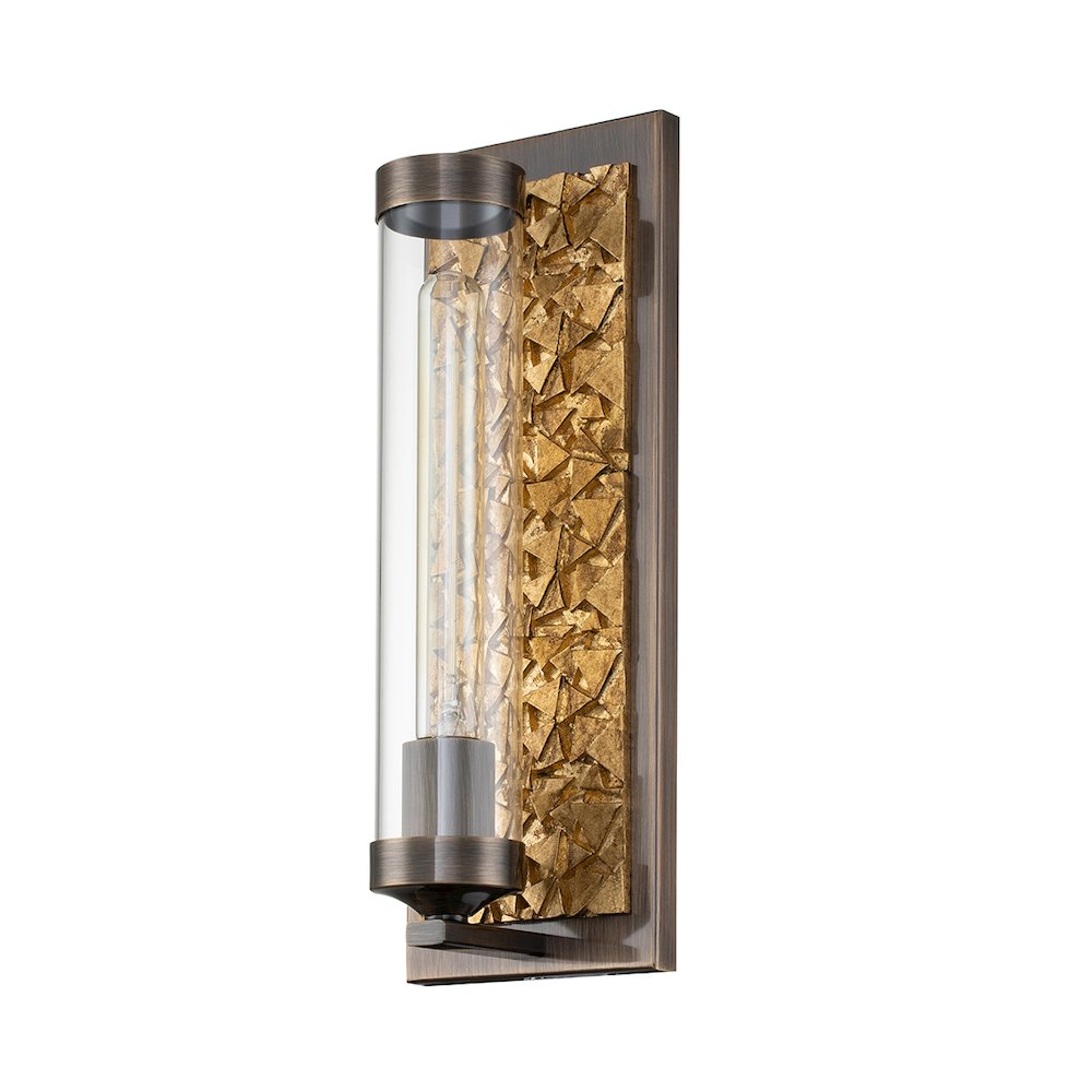 Elysian 1 Light Sconce in Dark Bronze & Gold Leaf. Picture 2