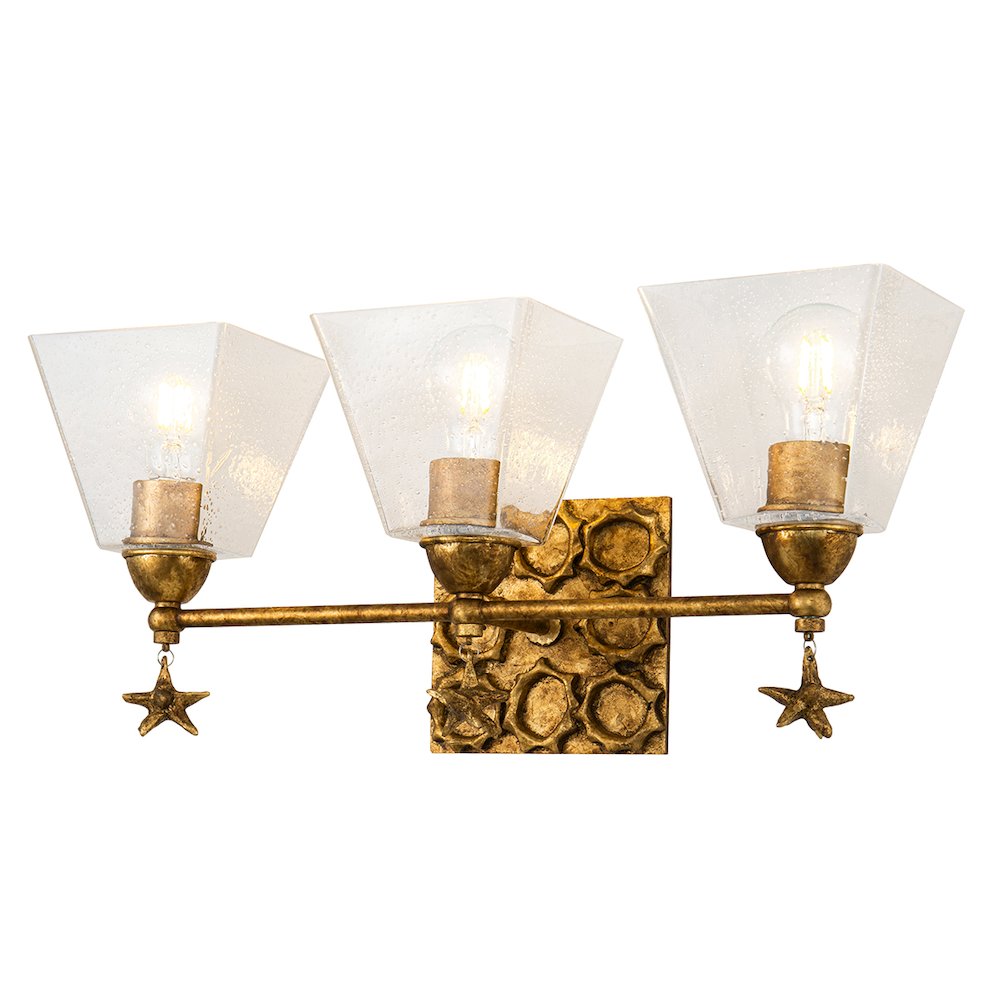 Star 3 Light Bath Vanity In Gold. Picture 1
